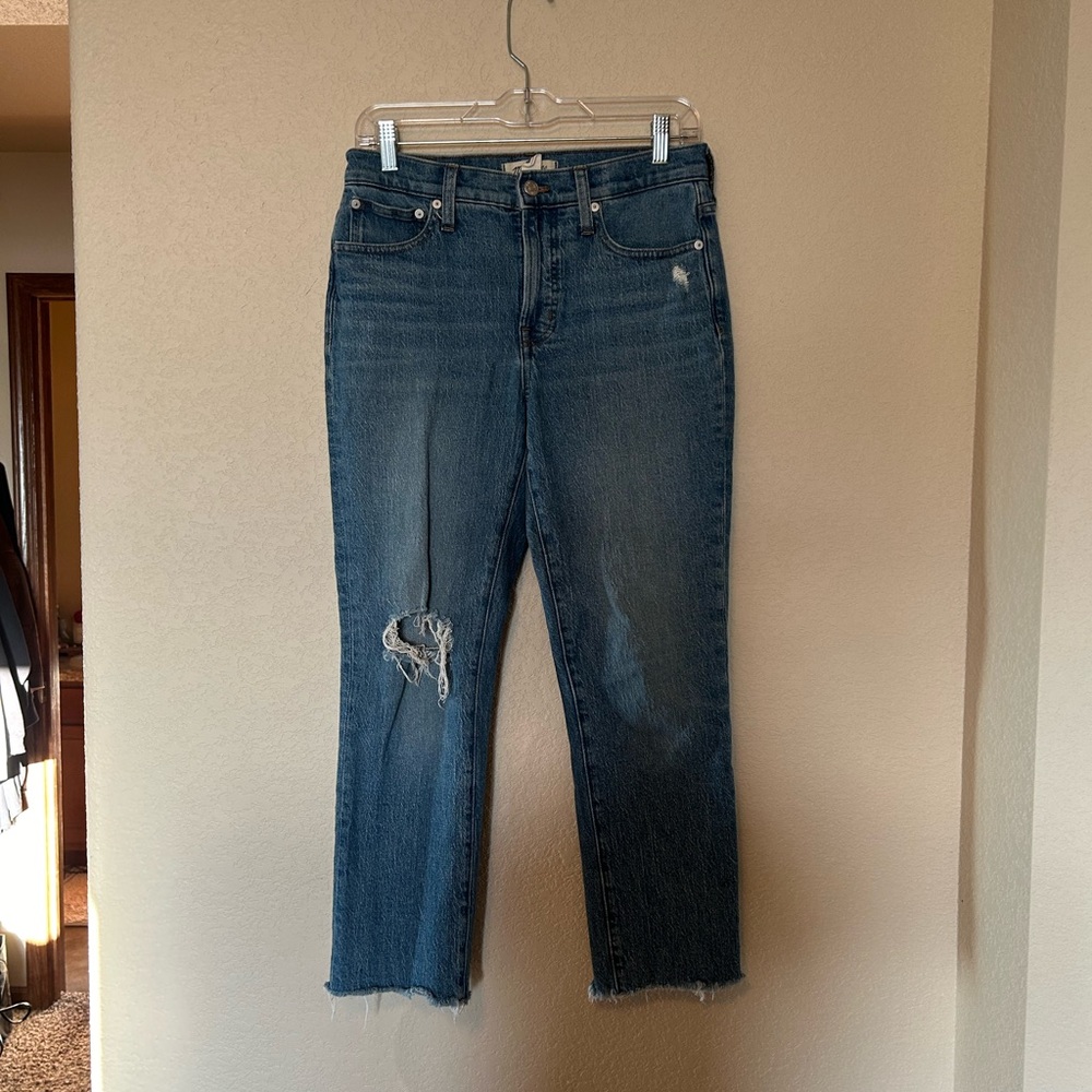 Madewell The Perfect Vintage Jean Mid Rise Distressed Raw Hem Women’s Size 26